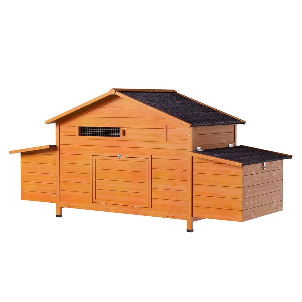 Ventilated Chicken Coop with Nesting Box Tray Easy Access Secure Hutches for