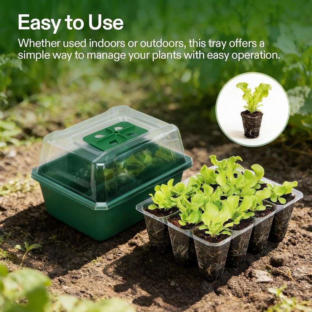 6-Pack Seed Starter Trays 72-Cell Seed Starter Kit W/ Humidity Dome Flat