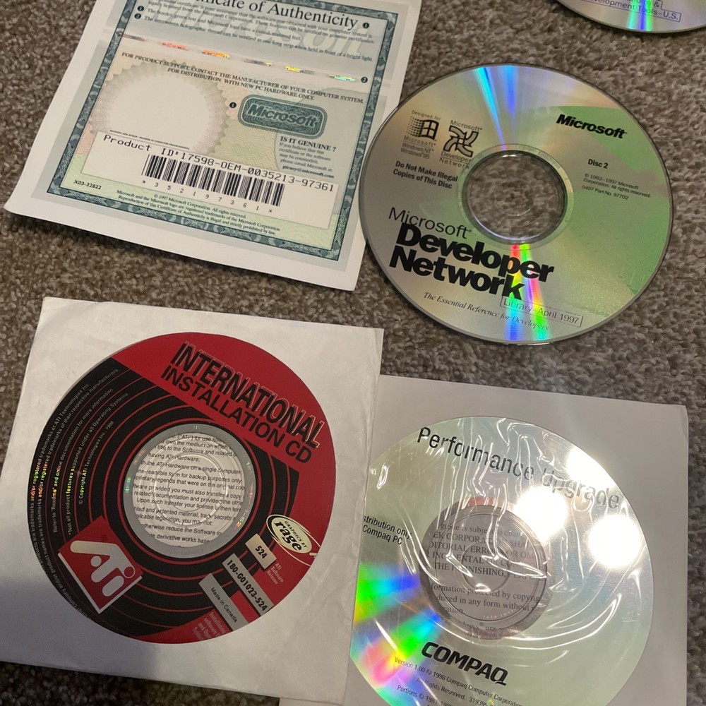 13 Vintage Computer Windows System Software CDs Disks Developer Visual C++ Etc