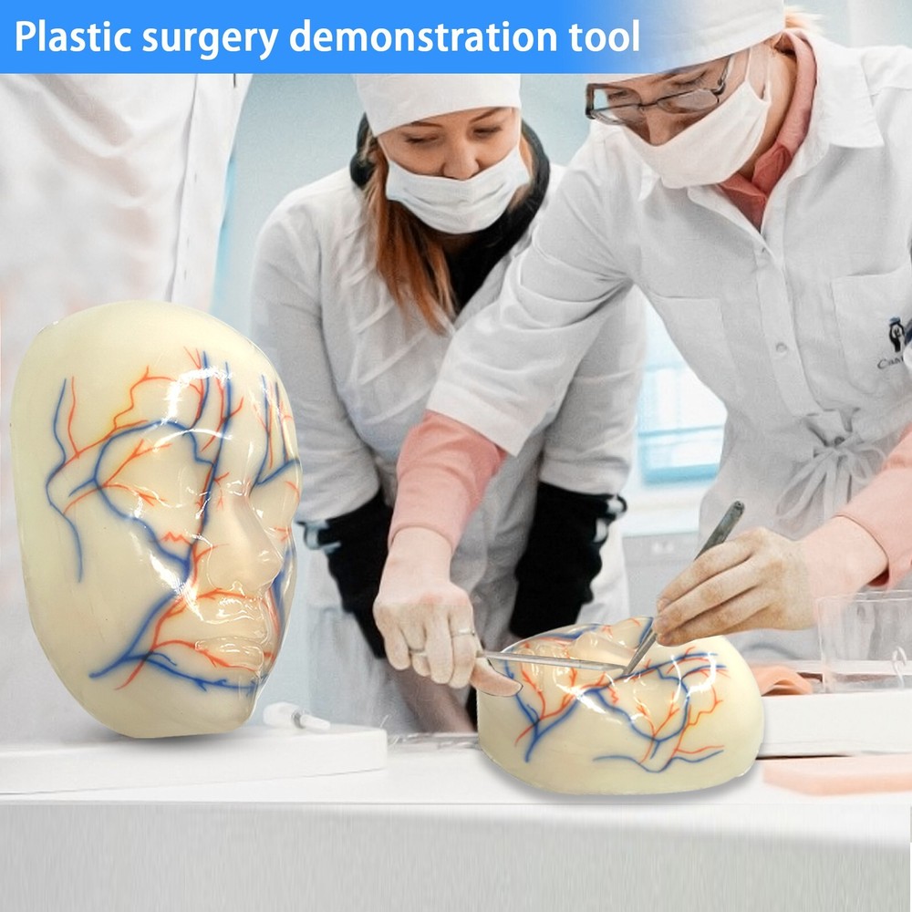 Multi-Functional Silicone Face Injection Model for Filler, Suture & Thread Train