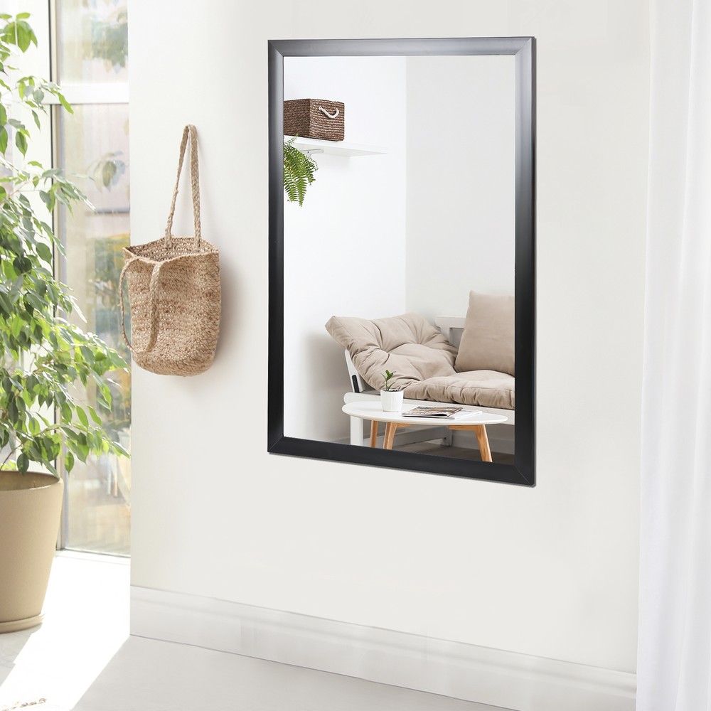 36" Rectangular Wall Mirror Makeup Mirror Bathroom Sturdy Metal Frame Home Decor