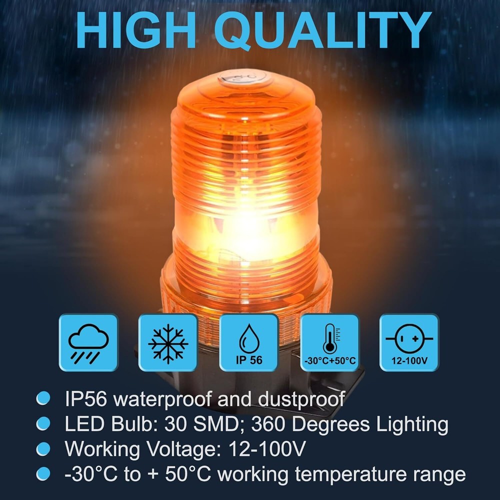 360 Degrees Mini Beacon Amber Warning Strobe Light for Cushion Forklift Hyster
