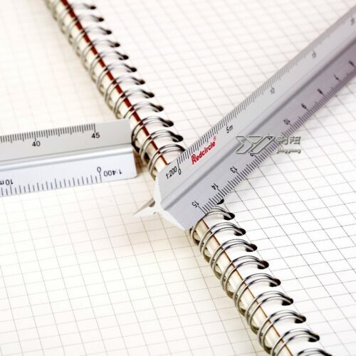 15cm Triangular Scale Ruler Aluminium Metal Architects Engineers Ruler 1:100-600