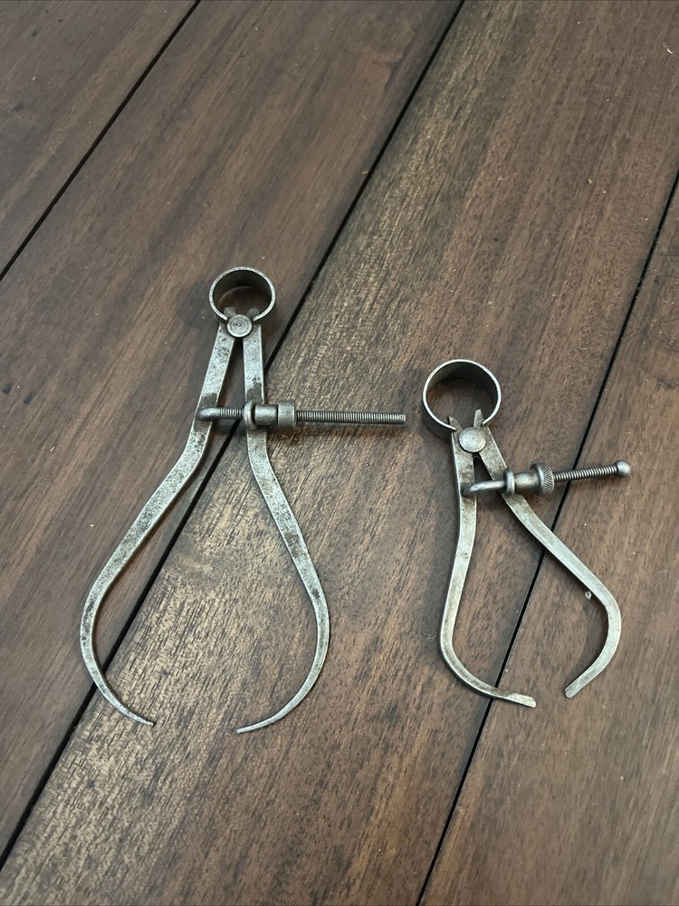 Vtg 2PC Flat Leg Spring Outside Caliper Lot-unbranded