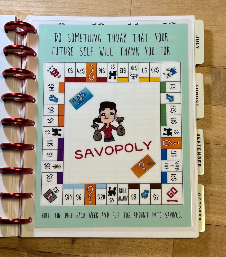 Savopoly Money Saving DASHBOARD 4 use w/ Classic HAPPY Planner~