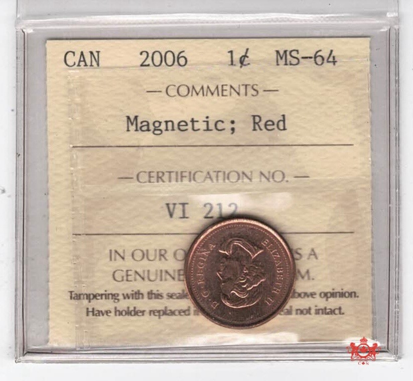 2006 Canada 1 Cent Magnetic - ICCS MS64 - VI 212