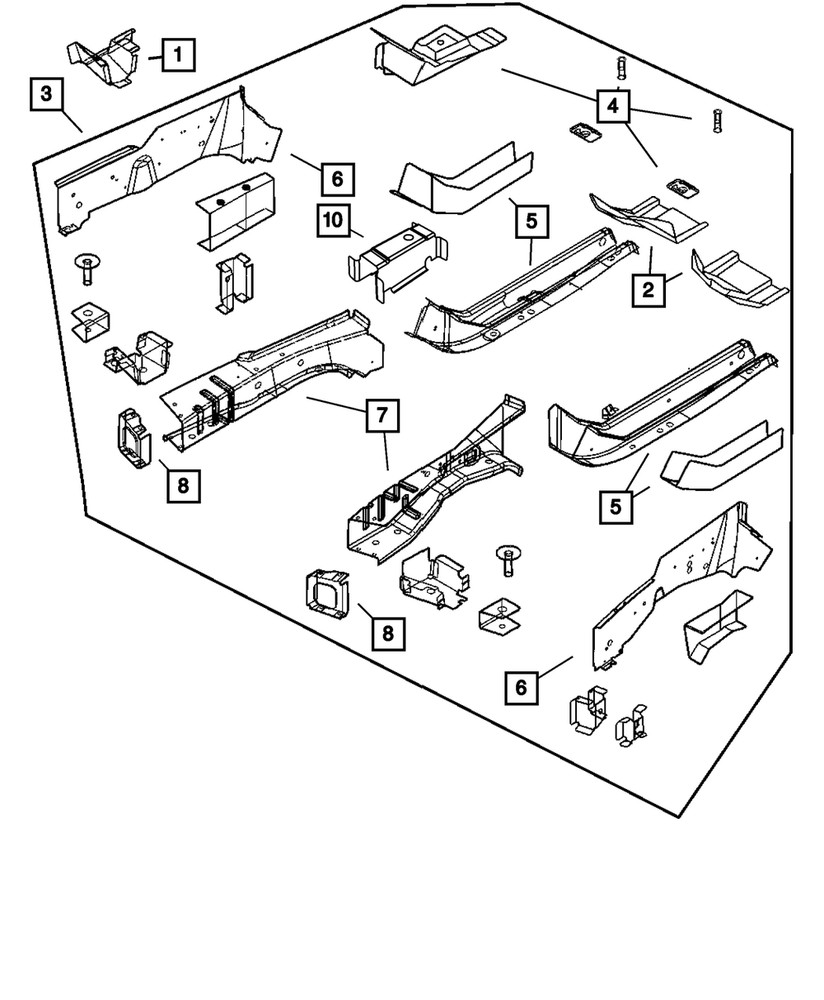 Genuine Mopar Front Side Rail Extension 4719780AB
