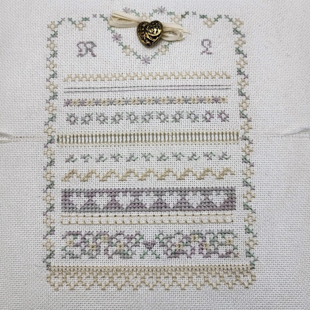 Lovely Vintage Cross stitch Sampler completed decor