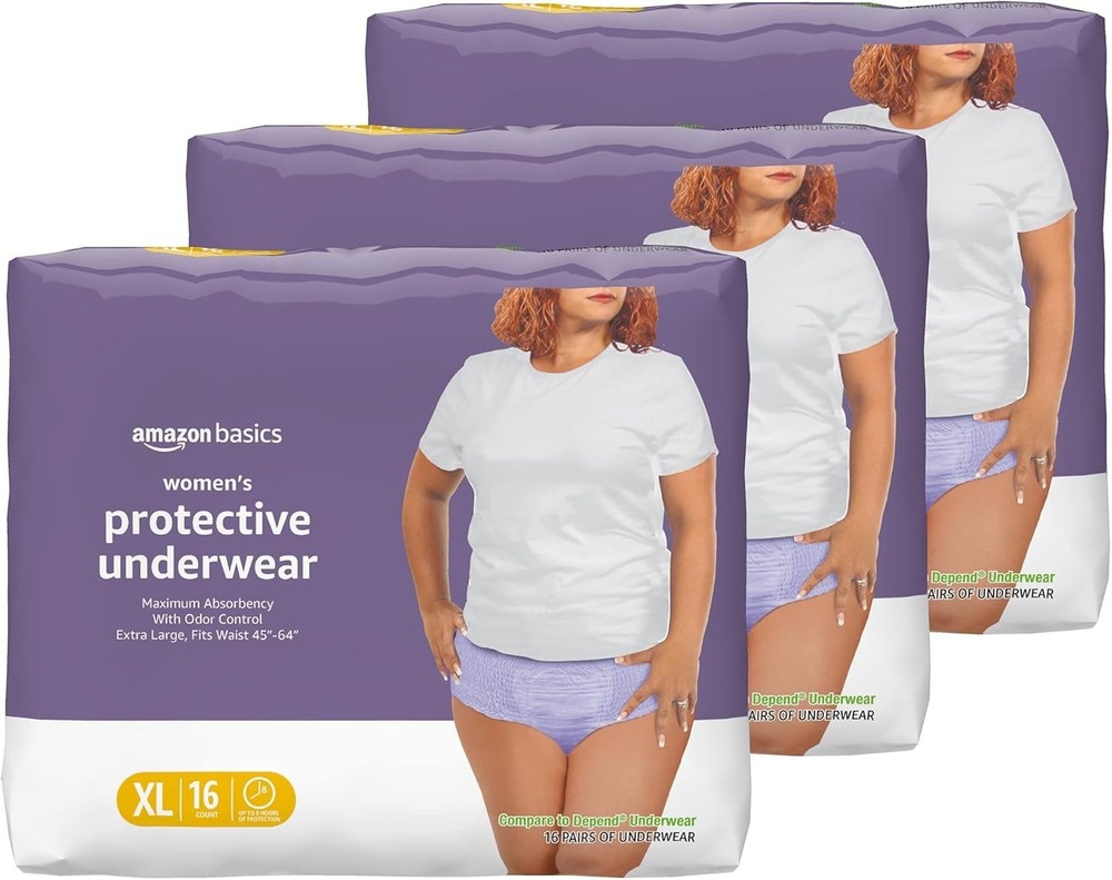 Amazon Basics Postpartum Protective Underwear, XL, *48 Count*