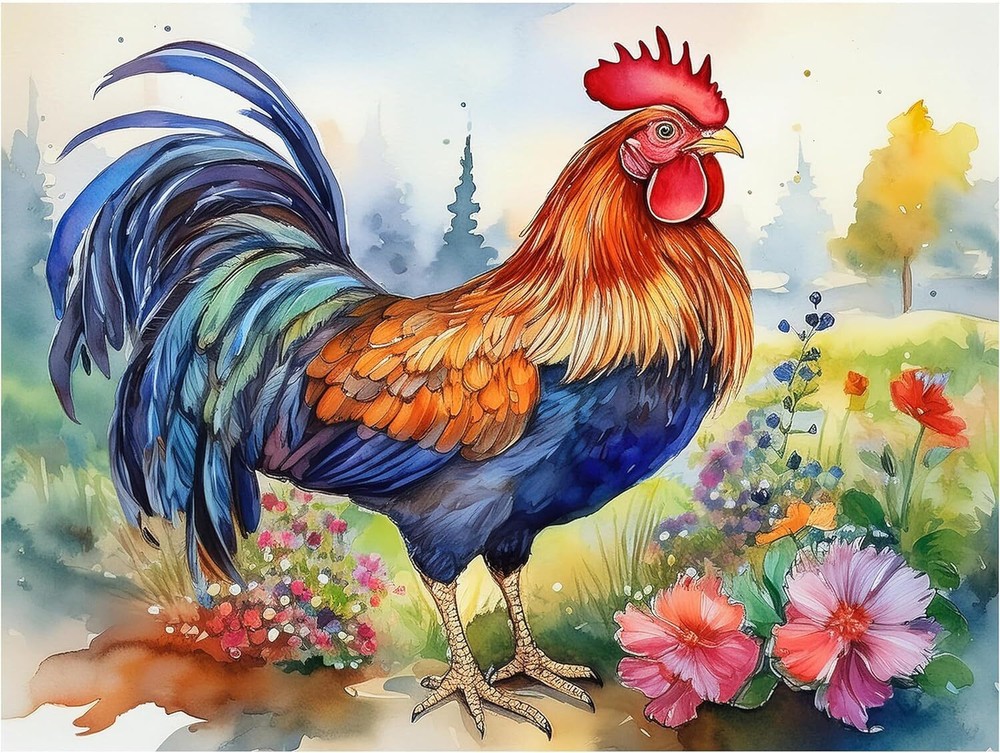 Tile Mural Farm Rooster Kitchen Bathroom Wall Art Backsplash Marble Ceramic