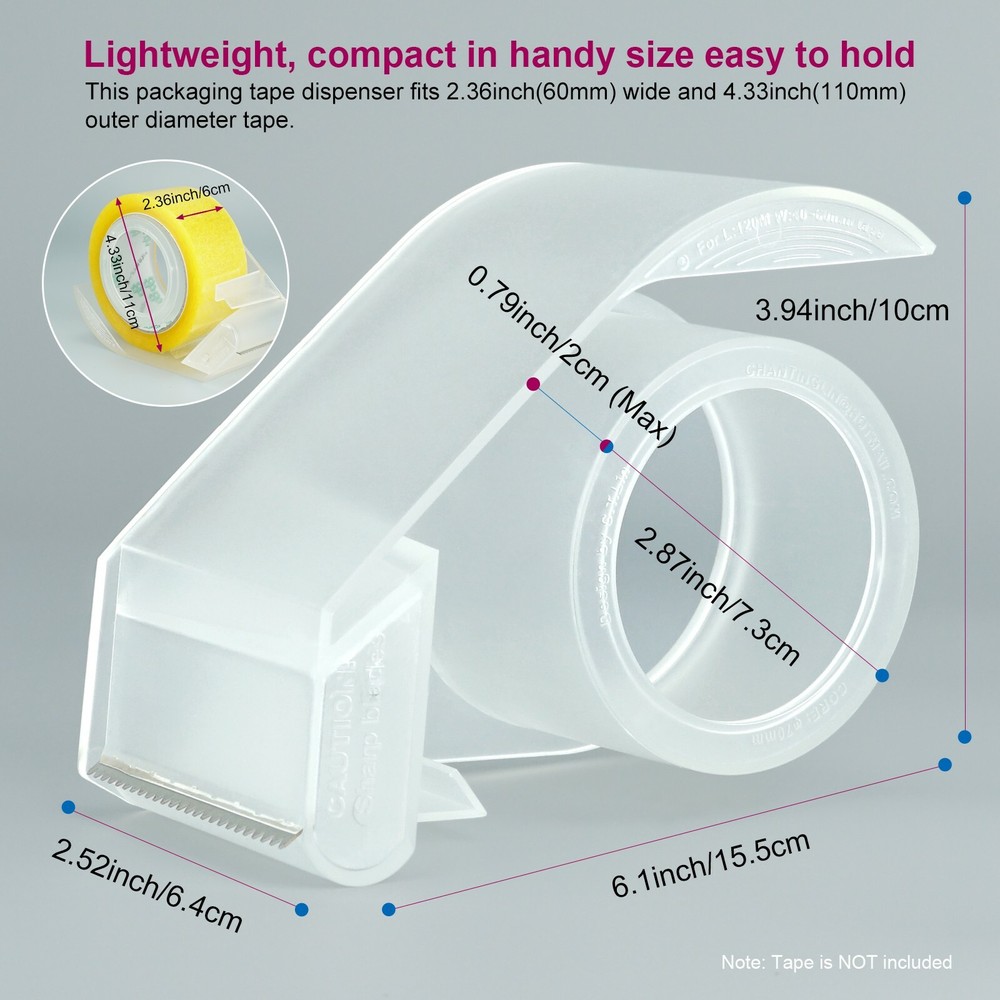 LINCO Handheld Packaging Tape Dispenser - Translucent