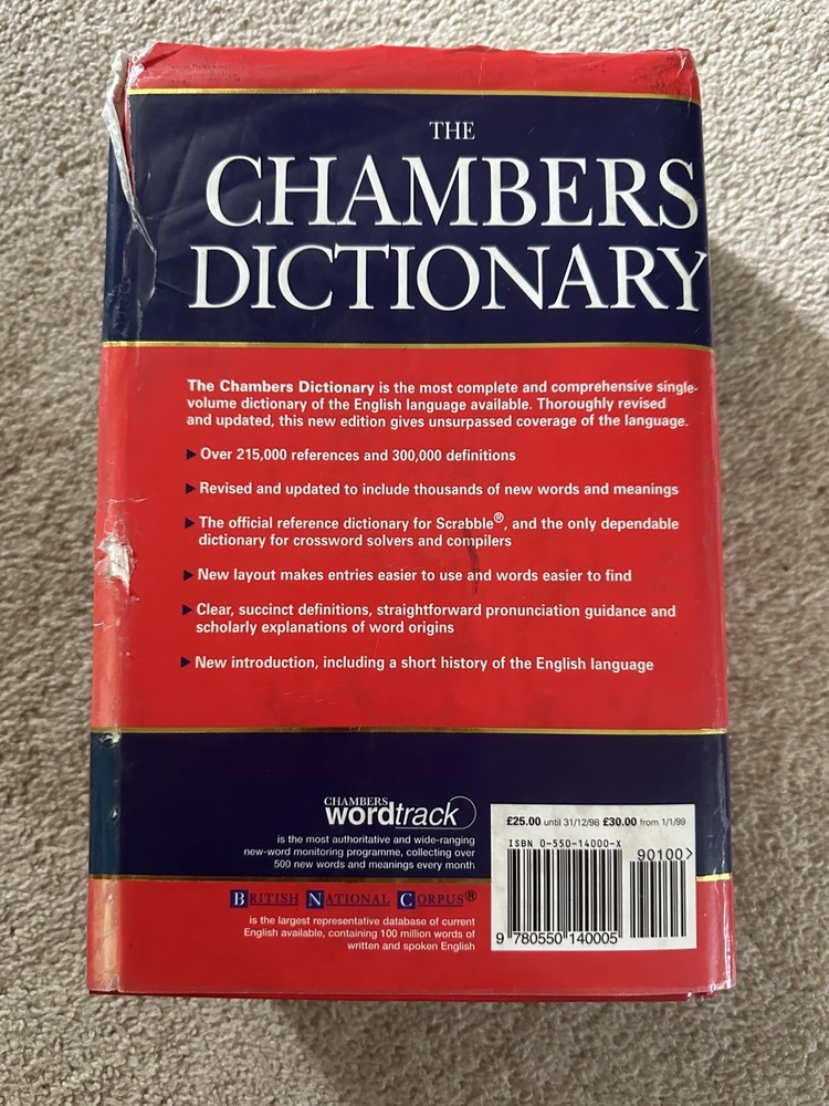 THE CHAMBERS DICTIONARY Hardback Used Heavy