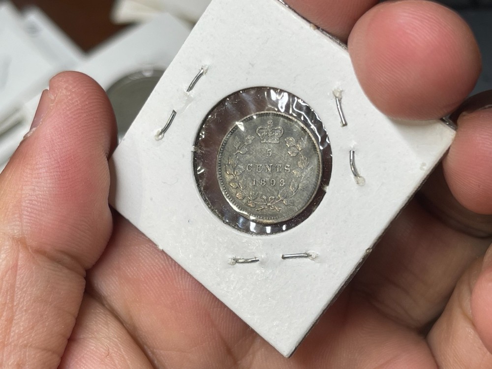 1893 Canada 5 Cents Silver Coin Great Condition