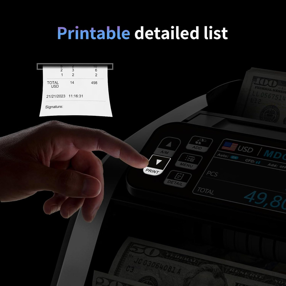 Mixed Denomination Money Counter with Dual Display & Counterfeit Detection