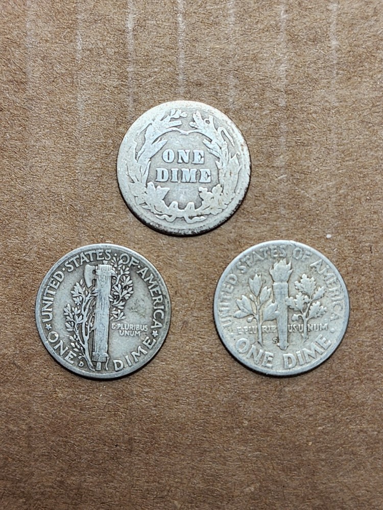 3 Era Silver Dime Type Set #001