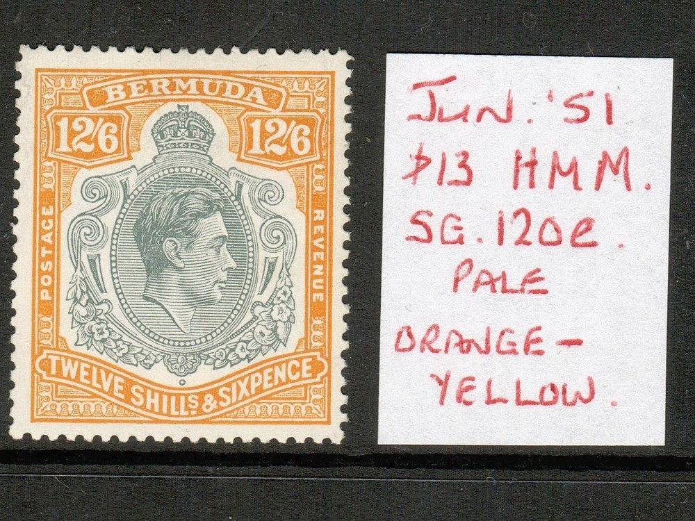 Bermuda George VI SG120e  with flaw lightly hinged Jun .51.