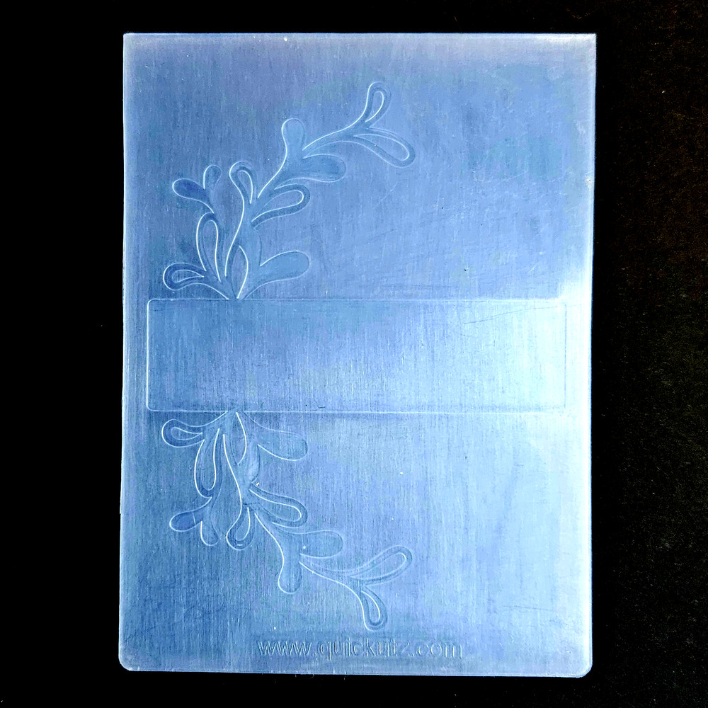 LEAFY BOUGH LABEL Embossing Folder Card Topper Sentiment Frame um574