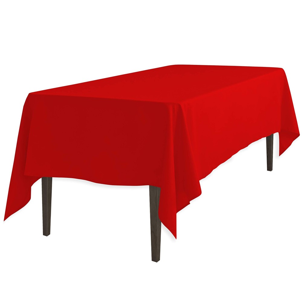 Linentablecloth 60 X 126inch Rectangular Polyester Tablecloth Red