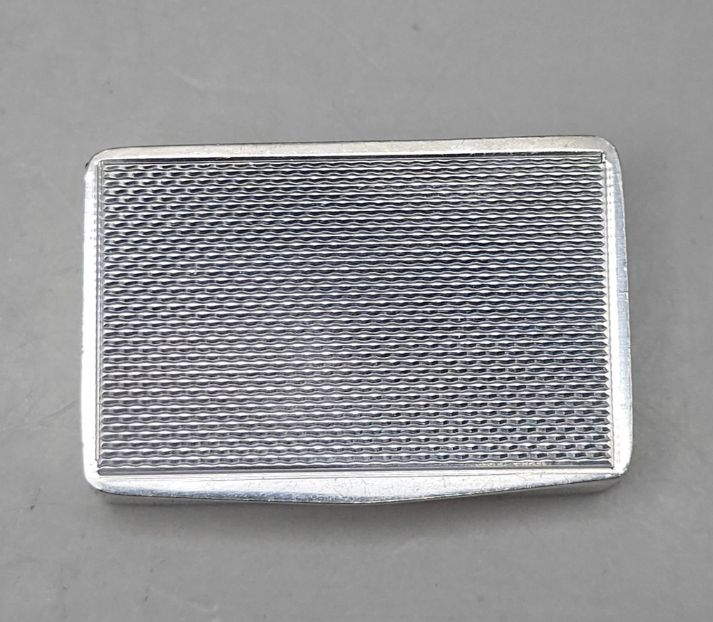 Solid Silver Engine Turned Snuff/Pill Box by D Bros Birmingham 1967