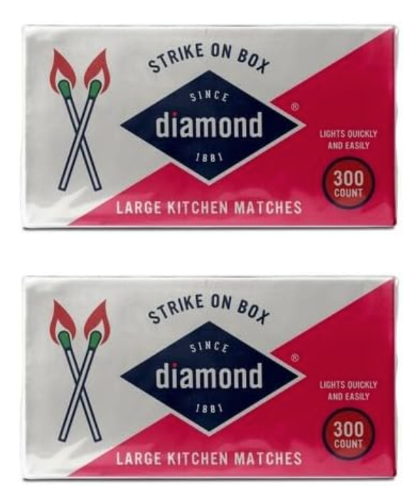 Diamond Strike on Box Large Kitchen Matches, 300 Count, 2 Boxes