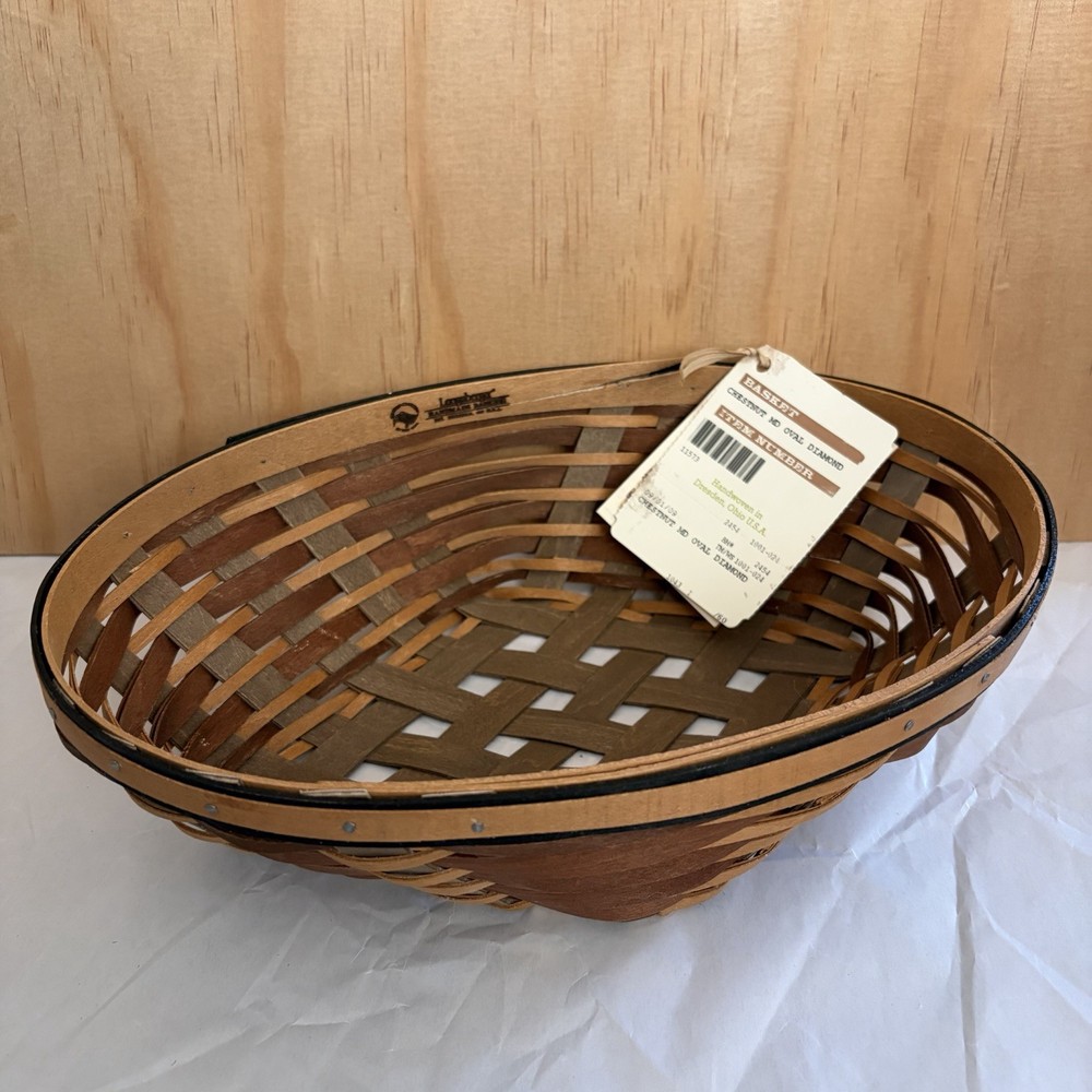 Longaberger Chestnut Medium Oval Diamond Basket