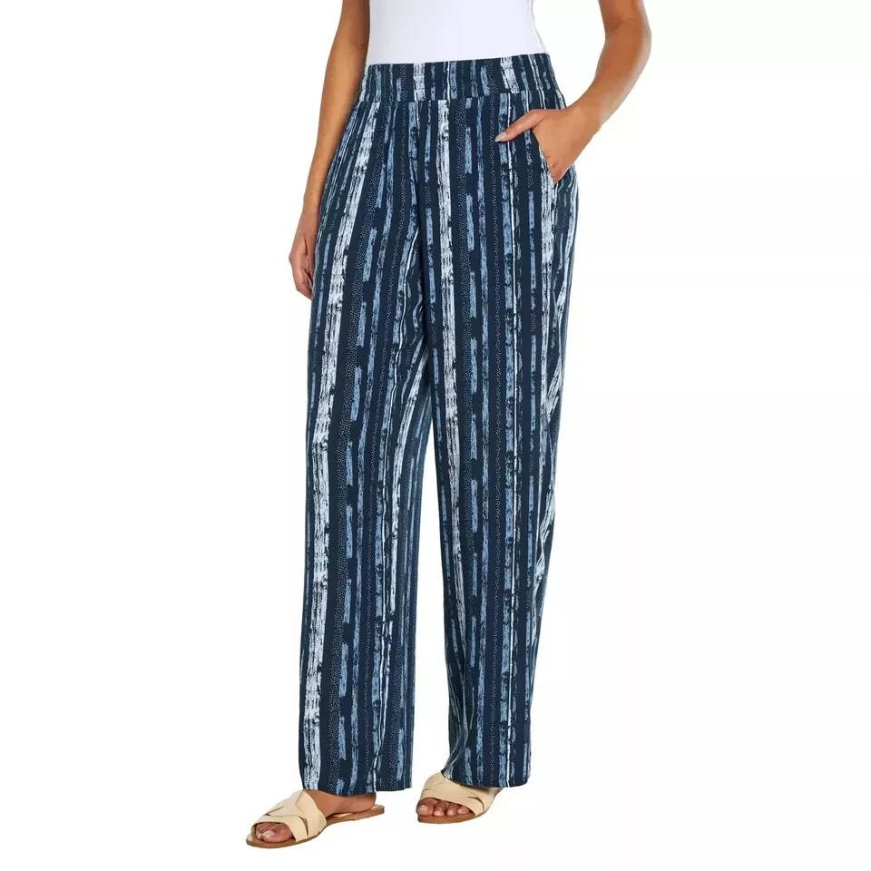 Three Dots Women's Elastic Pull On Pant with Pockets