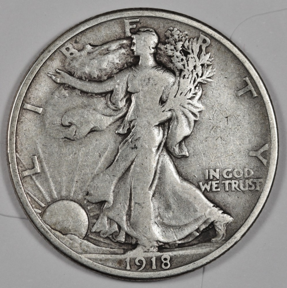 1918 Walking Liberty Half.  Fine.  199839
