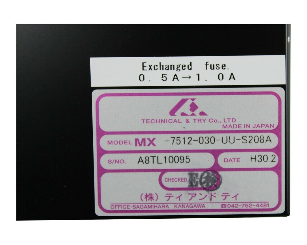 TECHNICAL & TRY CONTROLLER MODEL: MX-7512-030-UU-S208A