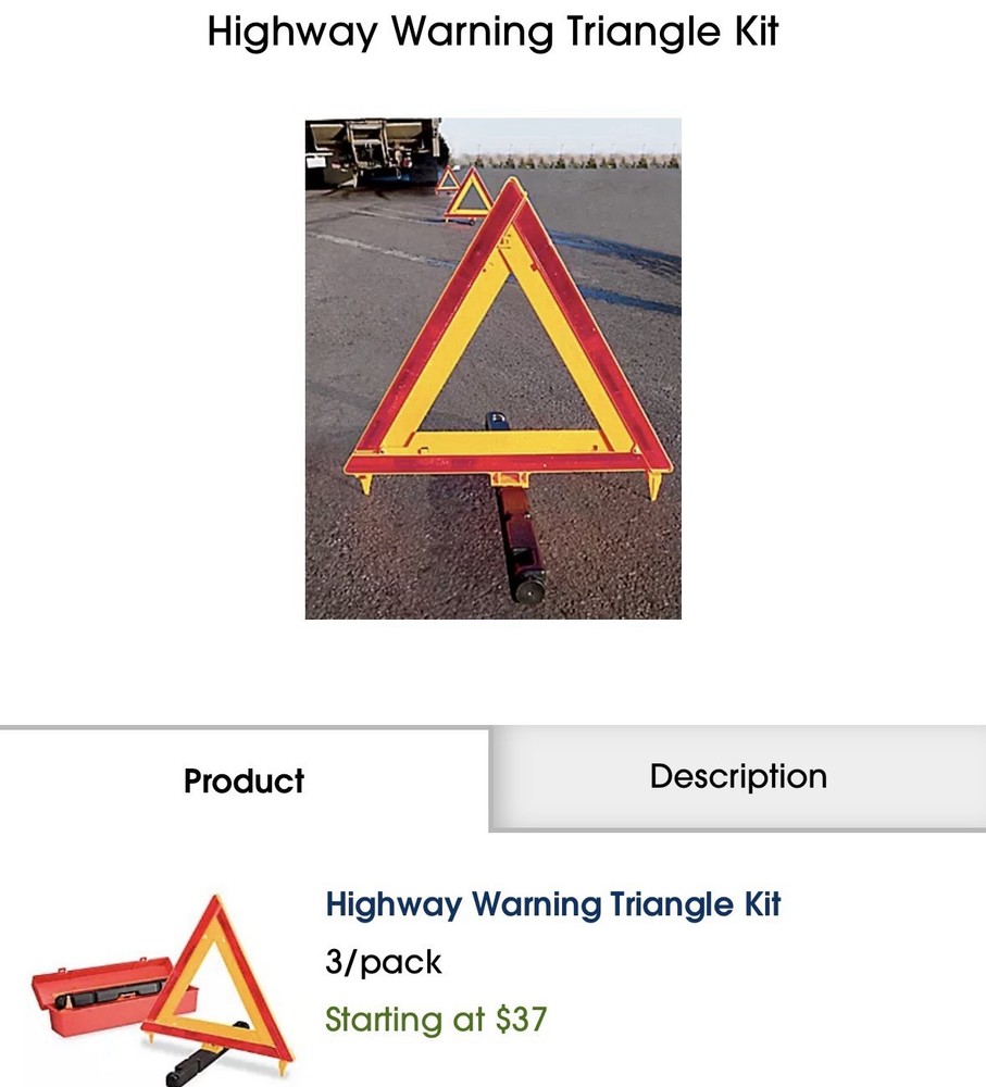 Roadside Triangles - DOT Approved Roadside Reflectors