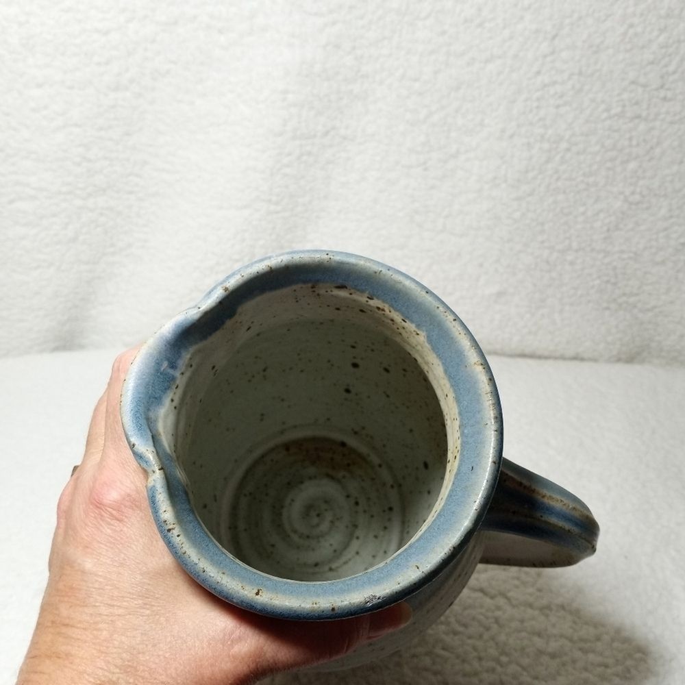 Artist Signed Studio Stoneware Mid Century Pitcher Jug