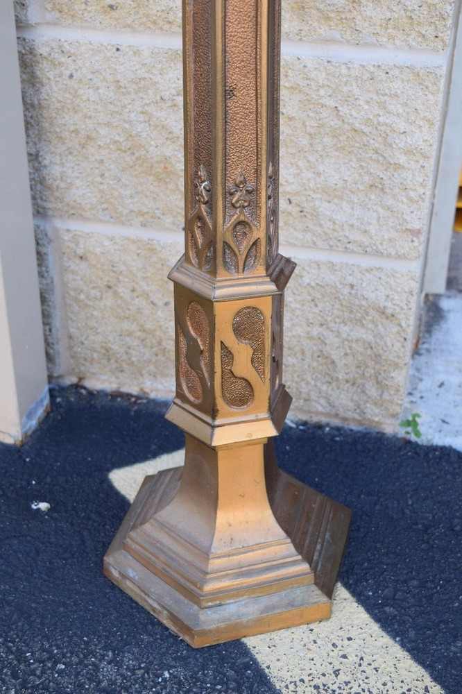 + Large Antique Gothic Paschal Candlestick + (CU164) + chalice co.