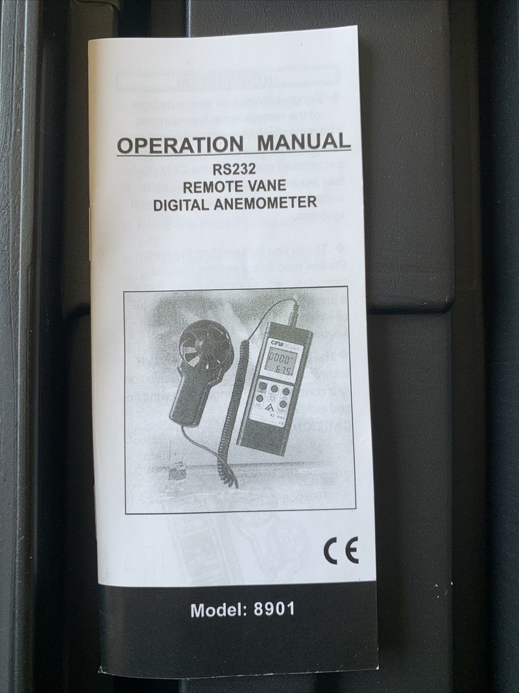 General Tools DCFM8901 Digital Two Piece Air Flow Meter with RS232 Output NEW