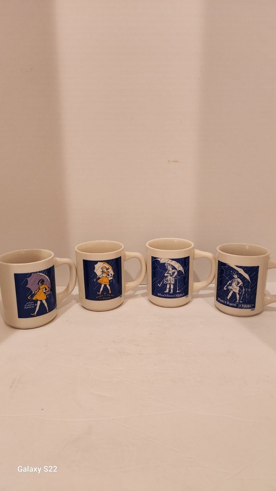 4 Different Morton Salt Mugs Excellent!