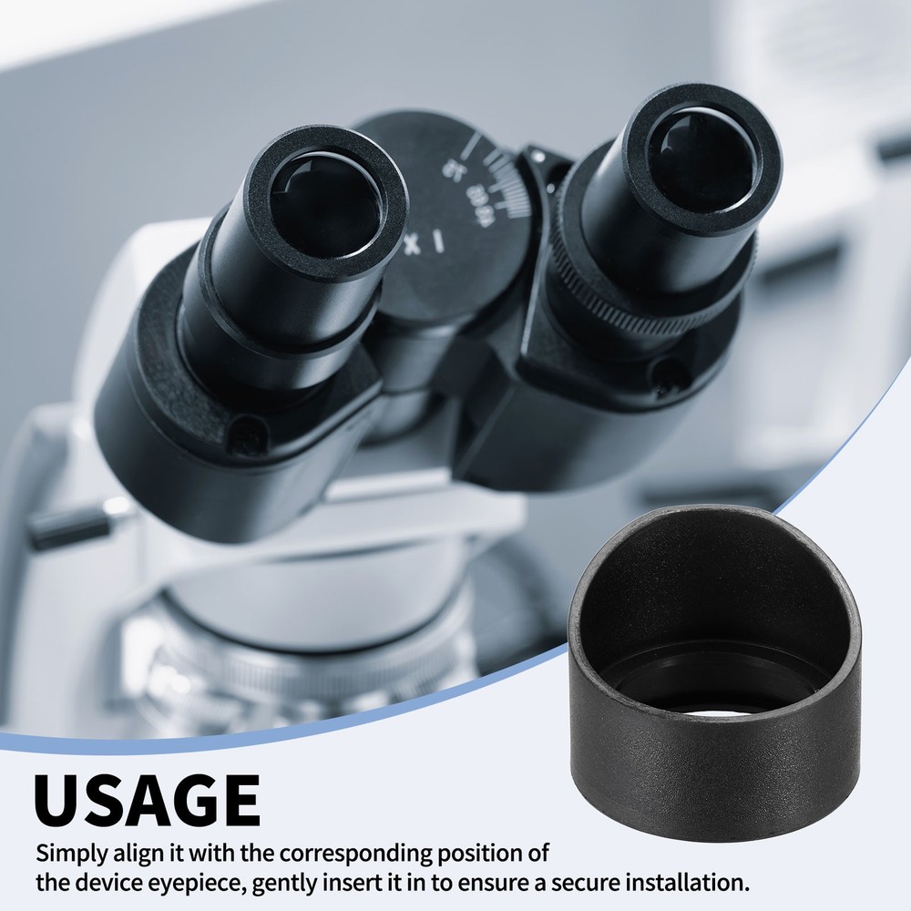 3pcs Black Rubber Microscope Eyepiece Covers 33-35mm, For Protection