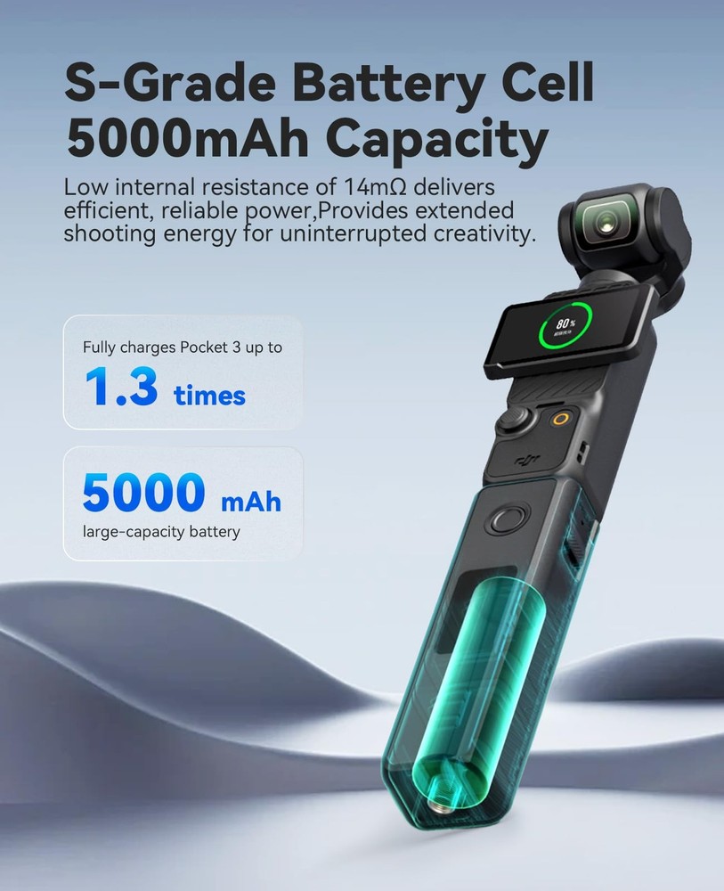 Osmo Pocket 3 Battery Handle,20W Fast Charging Handle Grip Accessories Compat...
