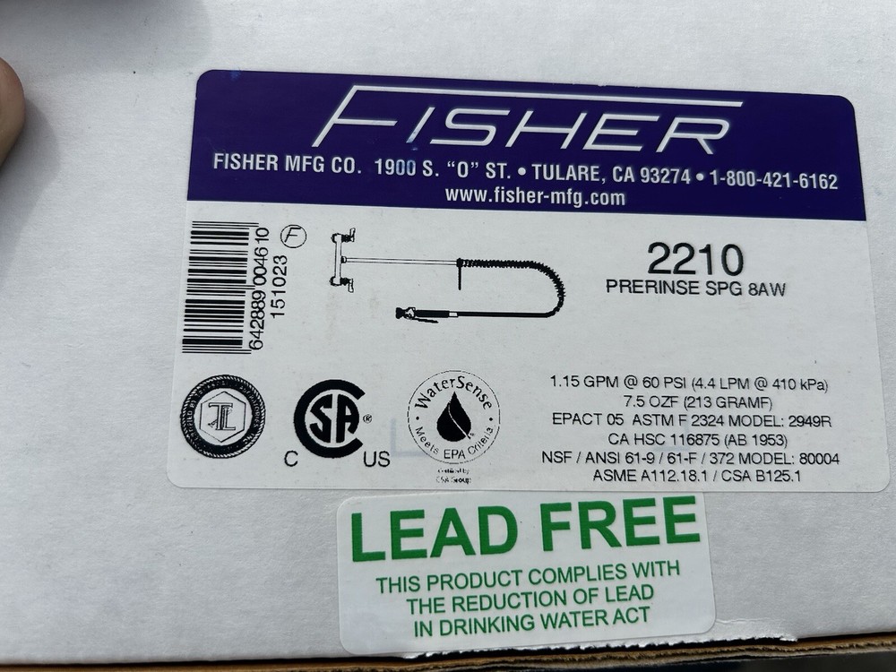 Fisher 8” Adjustable Pre-Rinse Unit