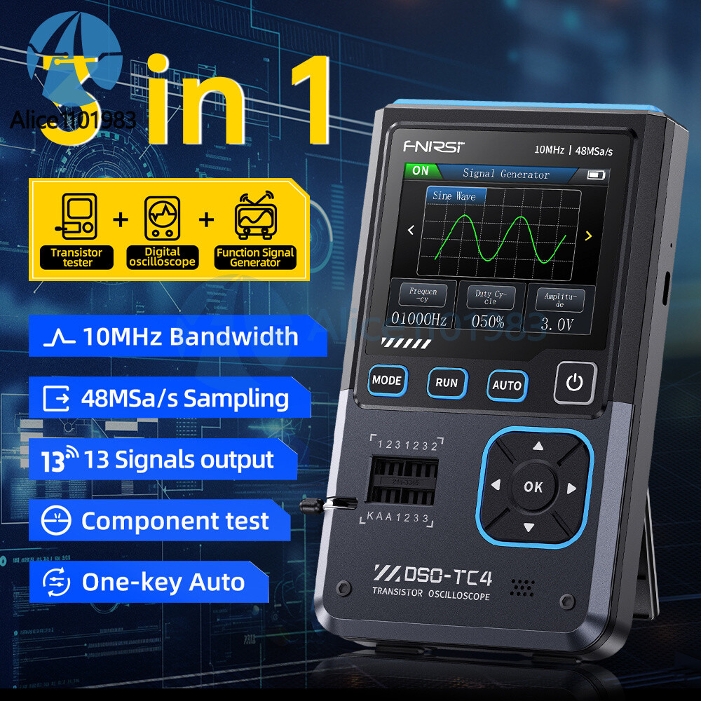 DSO-TC4 Oscilloscope 10MHz 48Ms/s Transistor Tester Electronics Component Tester