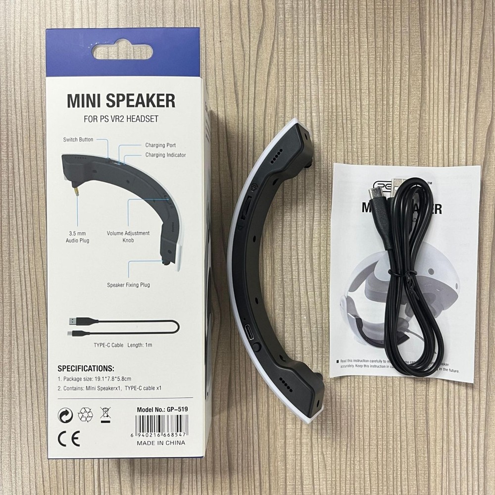 For PS5 VR2 Headset Stereo External Amplifier Speaker Accessories Type-C Charge