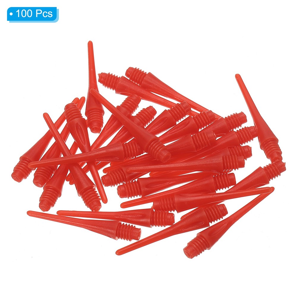 100Pcs 2BA Thread Plastic Soft Tip Dart Points Replacement Accessories, Red