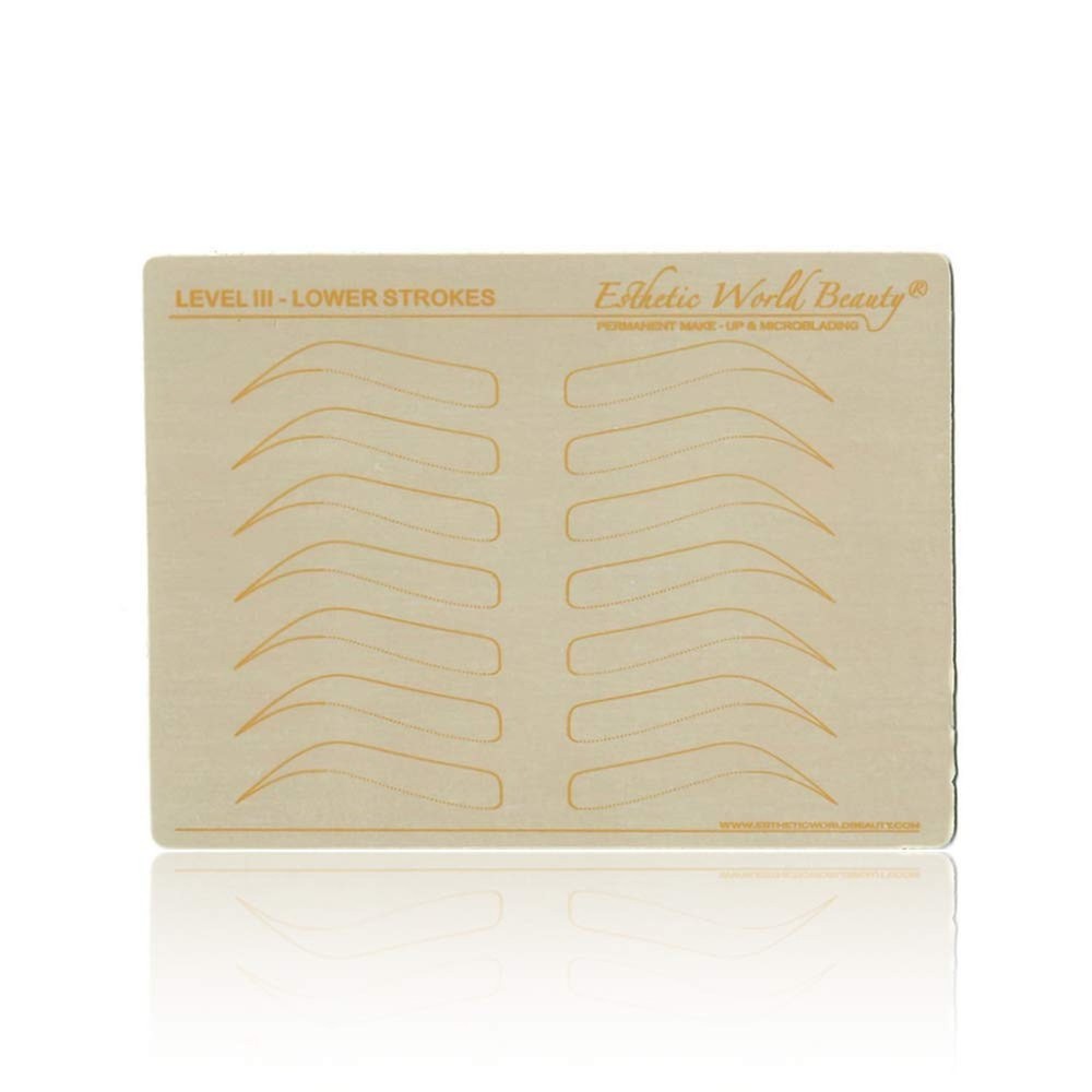 Microblading No Ink Practice Skin | 6 Level Template | Double Side Printed | ...