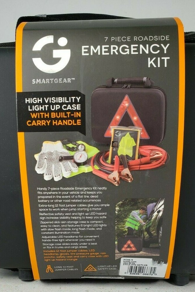 Smartgear Emergency Kit 7 piece Roadside STG-6670-KB