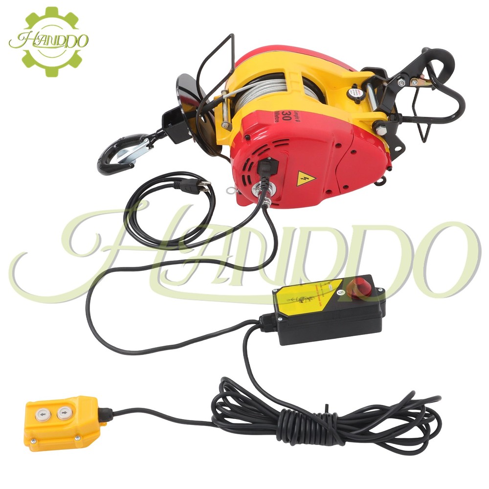 2-in-1 Portable Electric Hoist Winch 1100LBS Wired / Wireless Remote Control