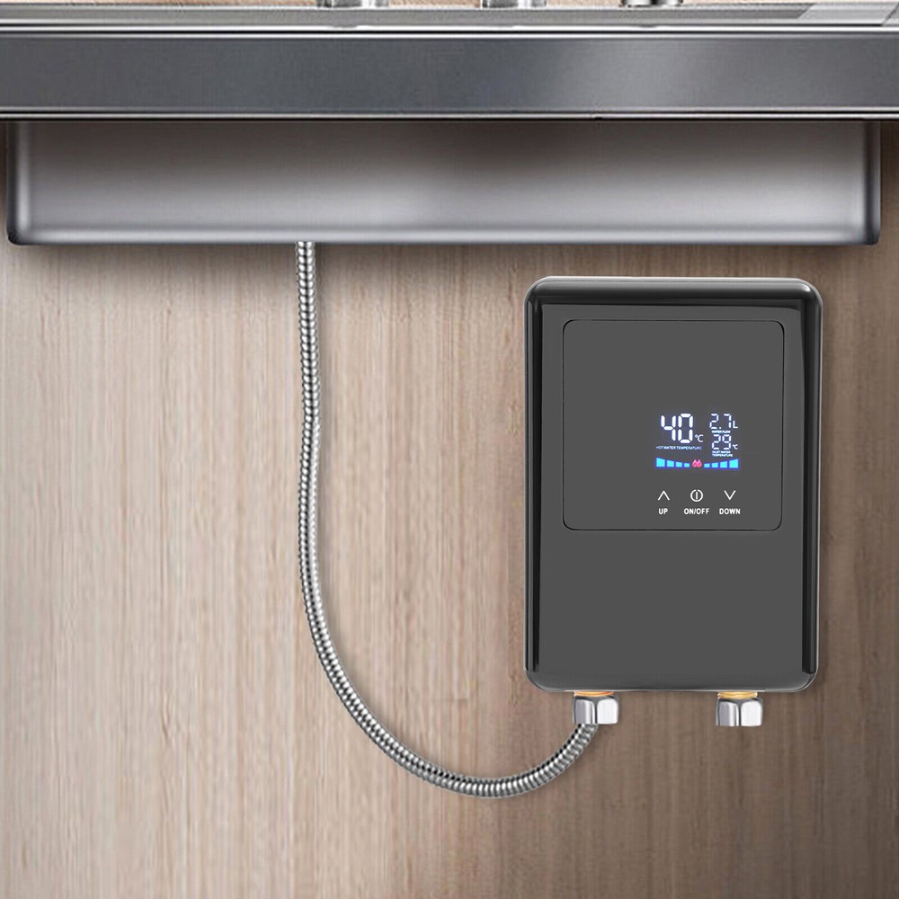 4500W Tankless Electric Hot Water Heater LCD Display Instant Boiler for Sink USA