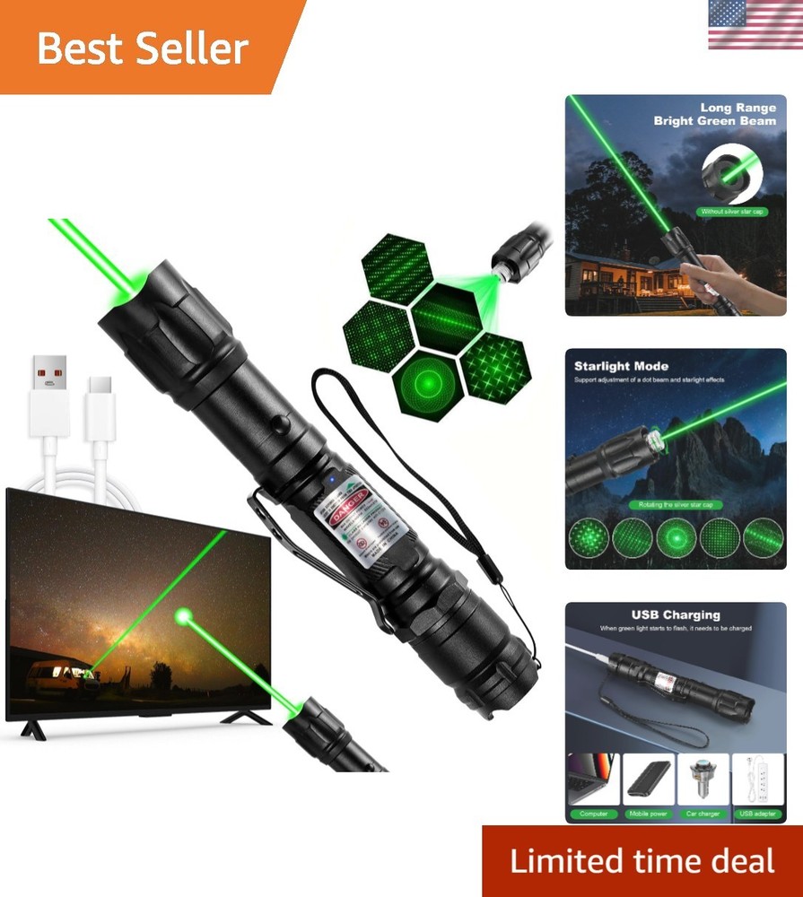 Durable Green Laser Pointer – Long Range, USB Charging, Perfect for Hikes