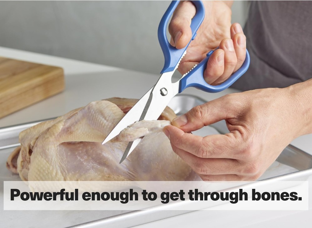 Heavy Duty Kitchen Shears - Comfortable Ambidextrous Scissors for Meat, Poult...