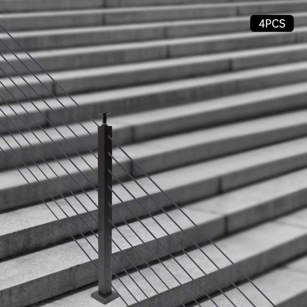 4-Piece Balustrade Post Set, Cable Railing Posts, 304 Stainless Steel Stair Post