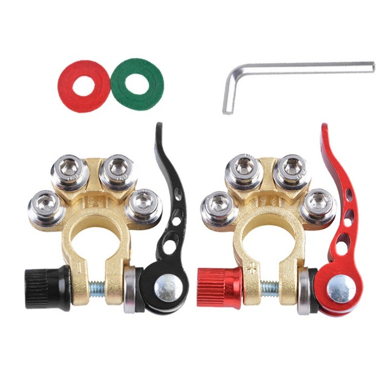2Pcs Car Battery Terminals Connector Clamp Quick Release Adjust Disconnect Tool