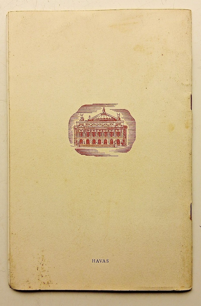Theatre National de L'Opera de Paris 1945 programme & ticket