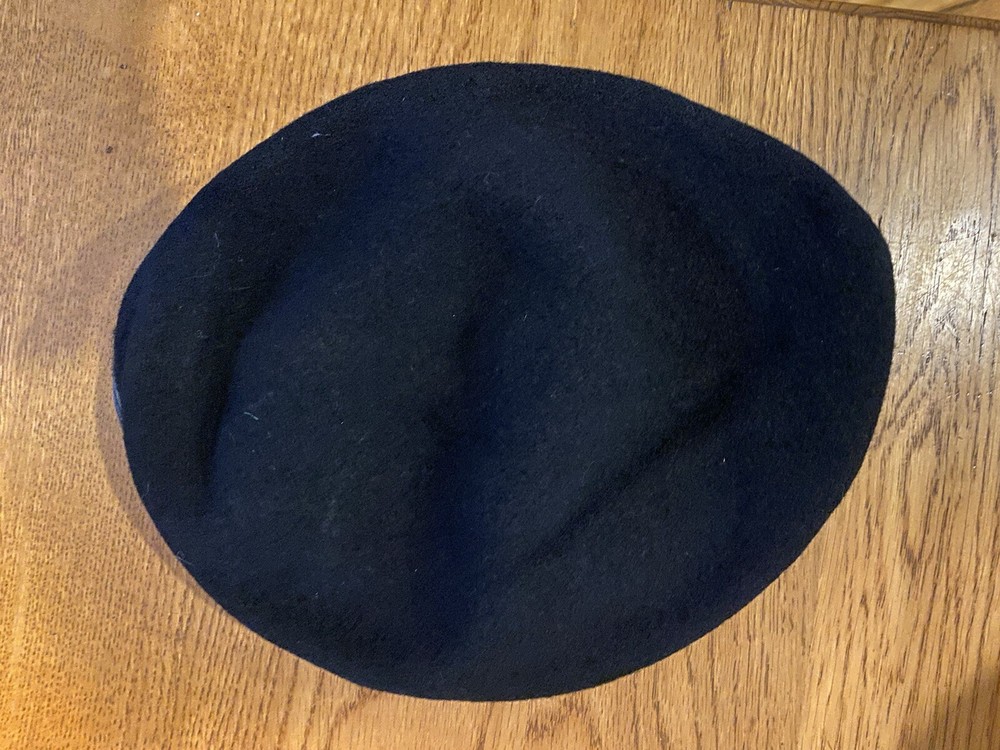 US Army Black Wool Beret, 21” Circumference, Preowned