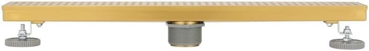 Oatey Designline 24" Stainless Square Pattern Brushed Gold Linear Shower Drain